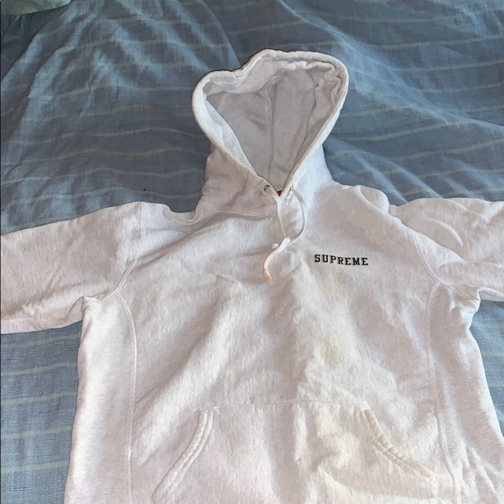Light grey reverse weave Supreme ribbed sweatshirt